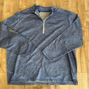 Adidas Golf Quarter Zip Fleece Lined Men XXL Heathered Blue Logo Warm JB Hunt